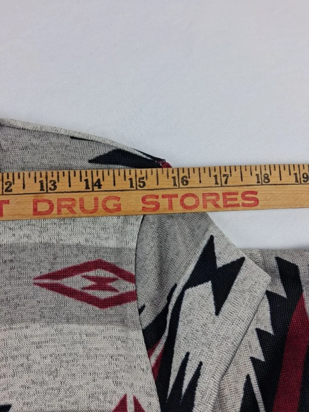 Living Doll Los Angeles Large Tribal Aztec Style Cardigan Sweater High-Low Hem - Picture 9 of 12